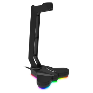 SUPORTE DE MESA P/ HEADSET GAMER FORTREK RGB VICKERS PRETO