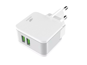 FONTE CARREGADOR CELULAR C3TECH 2 USB 2.4A UC-215WH BRANCO