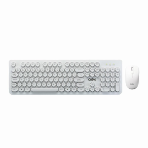 TECLADO E MOUSE SEM FIO USB OEX POP TM410 BRANCO