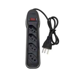 FILTRO DE LINHA 4 TOMADAS BIVOLT PRETO MEGATRON