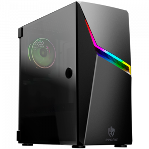 GABINETE GAMER EVOLUT EG-811 ASHE PRETO LED RGB