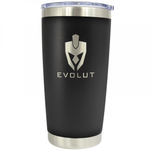 COPO TERMICO DE ACO INOXIDAVEL EVOLUT PRETO C/TAMPA TRANSPARENTE