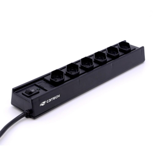 FILTRO DE LINHA 6 TOMADAS BIVOLT FL-61BK C3TECH PRETO