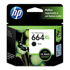 CARTUCHO ORIGINAL HP 664XL PRETO 8,5 ML