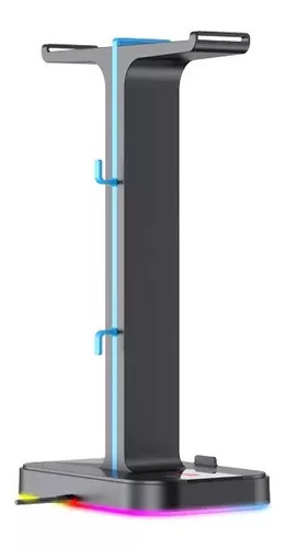 SUPORTE DE MESA DUPLO P/ HEADSET GAMER RGB HAVIT TH650