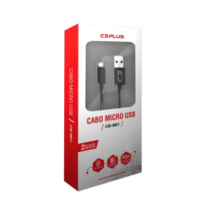CABO DADOS USB V8 C3TECH 2M 2.0 AM CB-M21BK PRETO