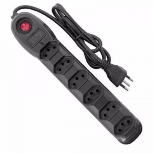 FILTRO DE LINHA 5 TOMADAS BIVOLT PRETO MEGATRON@