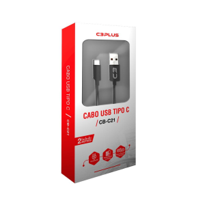 CABO DADOS USB TIPO C C3TECH 2M 2.0 AM CB-C21BK PRETO