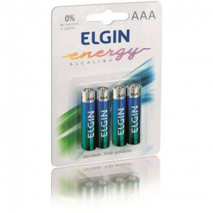 PILHA ALCALINA ELGIN AAA LR03 1.5V BLISTER C/4 UNI