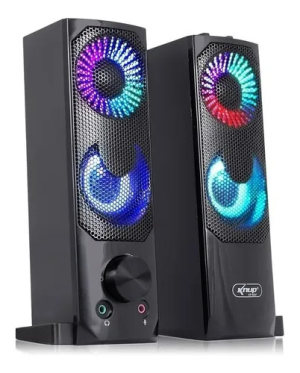 CAIXA DE SOM KNUP 12W RMS P2/USB RGB KP-6041 PRETO