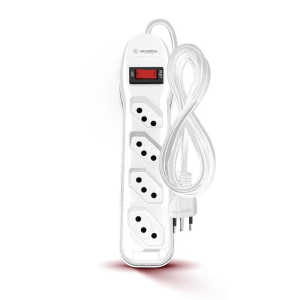 FILTRO DE LINHA 4 TOMADAS BIVOLT MEGATRON 1M BRANCO