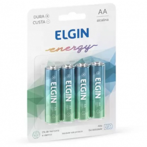 PILHA ALCALINA ELGIN AA LR6 1,5 BLISTER C/4 UNIDAD