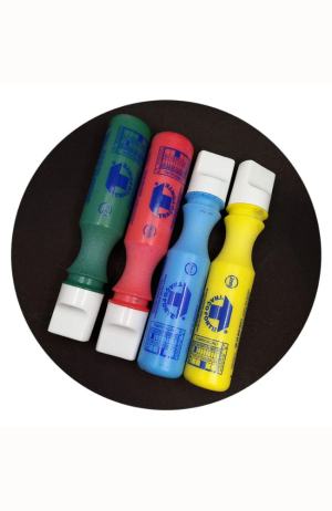 Marcador Industrial  Traço  Forte  KIT Com  4 Cores-Verde- Amarelo-Azul -Vermelho - Marcador Industrial Traço Forte KIT Com 4 Cores-Verde- Amarelo-Azul -Vermelho 3