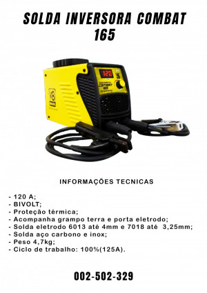 Inversora de Solda Combat Bivolt 165-120A - V8  20046 -