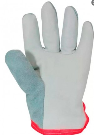 Luva Mista de Vaqueta e Raspa Tipo Petroleira - Tamanho Unico  - Proteplus -