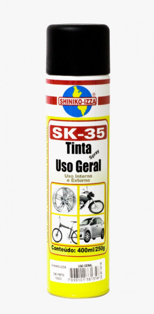 Tinta Spray Preto Fosco - Uso Geral - 400ml -