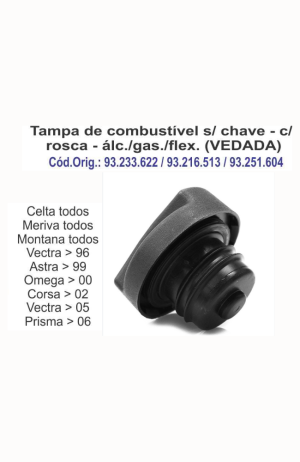 Tampa de Combustível Sem Chave Com Rosca  do  Celta - Meriva é Montana Todos - Tampa de Combustível Sem Chave Com Rosca do Celta - Meriva é Montana Todos 3