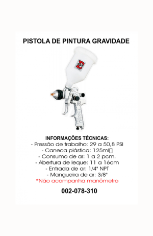 Pistola de Pintura Gravidade HVLP Bico 1.0mm  - Sigma SGT 3010A - Pistola de Pintura Gravidade HVLP Bico 1.0mm - Sigma SGT 3010A 2