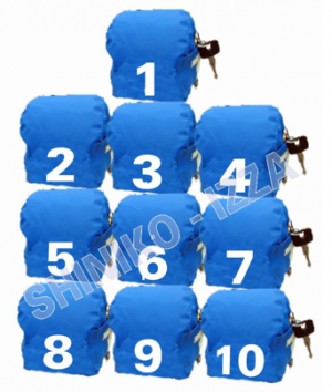 Kit Prisma com Imã e Porta Chave Azul 10 peças - Nº de 1 até 10