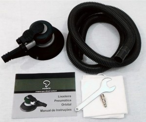 Lixadeira  Orbital Pneumática 6 Pol. com Acessórios para Aspiração -Roquite - Potente PNW140106AL -