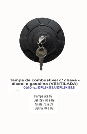 Tampa de Combustível Com Chave - Pampa-Del Rey- Scala- Belina - Tampa de Combustível Com Chave - Pampa-Del Rey- Scala- Belina 2
