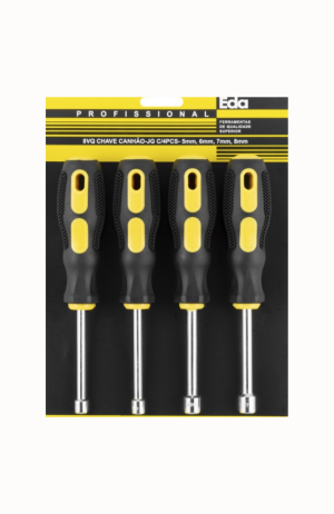 Jogo de Chave Canhão 4 Peças  5-6-7 e 8 mm- EDA Profissional - Jogo de Chave Canhão 4 Peças 5-6-7 e 8 mm- EDA Profissional 3