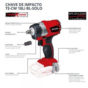 Chave de impacto a bateria 0-2900 rpm Einhell -BATERIA NÃO INCLUSA. - 005-451-006 (1)