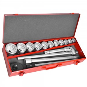 Jogo de Soquete Estriado de 3/4 Pol. com 16 Peças King Tony