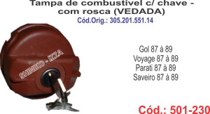 Tampa de Combustível Com Chave - Gol-Voyage -Parati e  Saveiro -