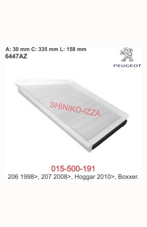 Filtro de Cabine do Ar Condicionado Peugeot 206  1998 em Diante - 207  2008 em Diante -Hoggar 2010 em Diante - Filtro de Cabine do Ar Condicionado Peugeot 206 1998 em Diante - 207 2008 em Diante -Hoggar 2010 em Diante 2