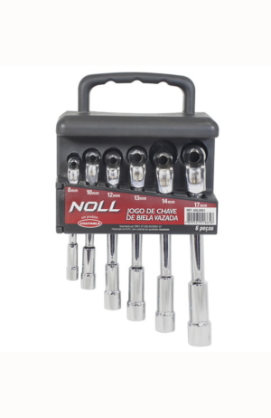 Jogo De Chave Biela Vazada Com Furo Passante - 6 Peças 8- 10- 12-13- 14 e 17mm - Noll