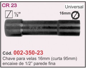 Chave para Vela 16mm - CR-23- CR Ferramentas - 