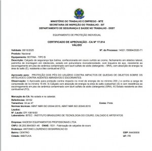 Botina de Segurança nº 37 Flex Bidensidade com Elástico e Bico de Aço - Kadesh- FX35201AÇO -