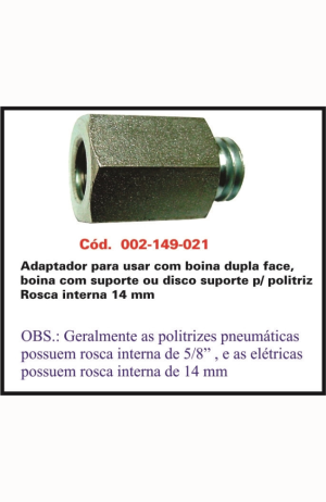 Adaptador para Politriz Rosca Interna de 14mm - Adaptador para Politriz Rosca Interna de 14mm 2