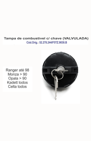 Tampa de Combustível com Chave - Ranger-Monza-Opala-Celta - Tampa de Combustível com Chave - Ranger-Monza-Opala-Celta 2