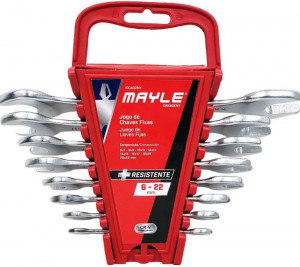 Jogo de Chave Fixa 6 a 22 mm 8 Peças- Mayle -