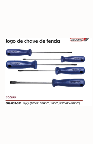 Jogo de Chave de Fenda Com 5 Peças -Gedore - Jogo de Chave de Fenda Com 5 Peças -Gedore 2