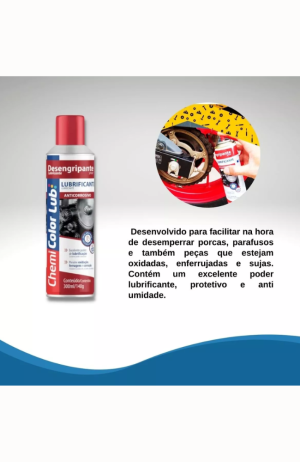 Kit com 6 Pçs do Óleo Desengripante Spray Chemi Color Lub 300ml - Kit com 6 Pçs do Óleo Desengripante Spray Chemi Color Lub 300ml 5