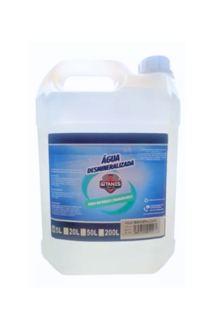 Água Desmineralizada para Baterias e Radiadores  5 Litros- Gitanes