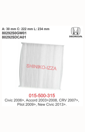 Filtro de Cabine do  Ar Condicionado Honda Civic  2006 em diante- Accord 2003a 2008 -Crv 2007 em diante-New Civic 2013 em diante - Filtro de Cabine do Ar Condicionado Honda Civic 2006 em diante- Accord 2003a 2008 -Crv 2007 em diante-New Civic 2013 em diante 2