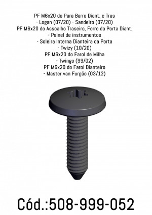 Parafuso Do Para-choque Clio- Duster- Logan -Sandero- Scenic 20 PEÇAS -