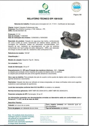 Botina de Segurança nº 37 Flex Bidensidade com Elástico e Bico de Aço - Kadesh- FX35201AÇO -