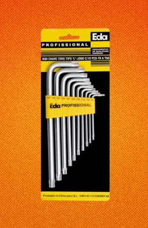 Jogo de Chaves Torx  10  Peças- Eda 8QH Profissional - Jogo de Chaves Torx 10 Peças- Eda 8QH Profissional