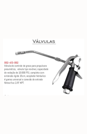 Válvula de Controle de Graxa (Gatilho) para Propulsora Pneumática Lubefer - Válvula de controle de graxa (gatilho) para propulsora pneumática 2