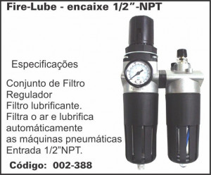 Conjunto de Filtro Regulador e Lubrificante de 1/2 - Werk Schott - 