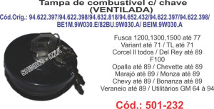 Tampa de Combustível Com Chave - Fusca-Variante-Corcel- Del Rey-Opalla--Chevette- Monza-F100-Marajó