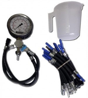 Teste de Pressão de Bomba de Combustível Manômetro de Aço Inox e 17 Mangueiras - -KA-015.17  - Kitest -