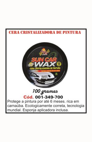 Cera Cristalizadora de Pintura -Suncar Wax 100g - Cera Cristalizadora de Pintura -Suncar Wax 100g 2