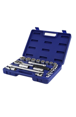 Jogo De Soquetes  Sextavados  Com 22 Peças  Encaixe  1/2