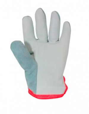 Luva Mista de Vaqueta e Raspa Tipo Petroleira - Tamanho Unico  - Proteplus -